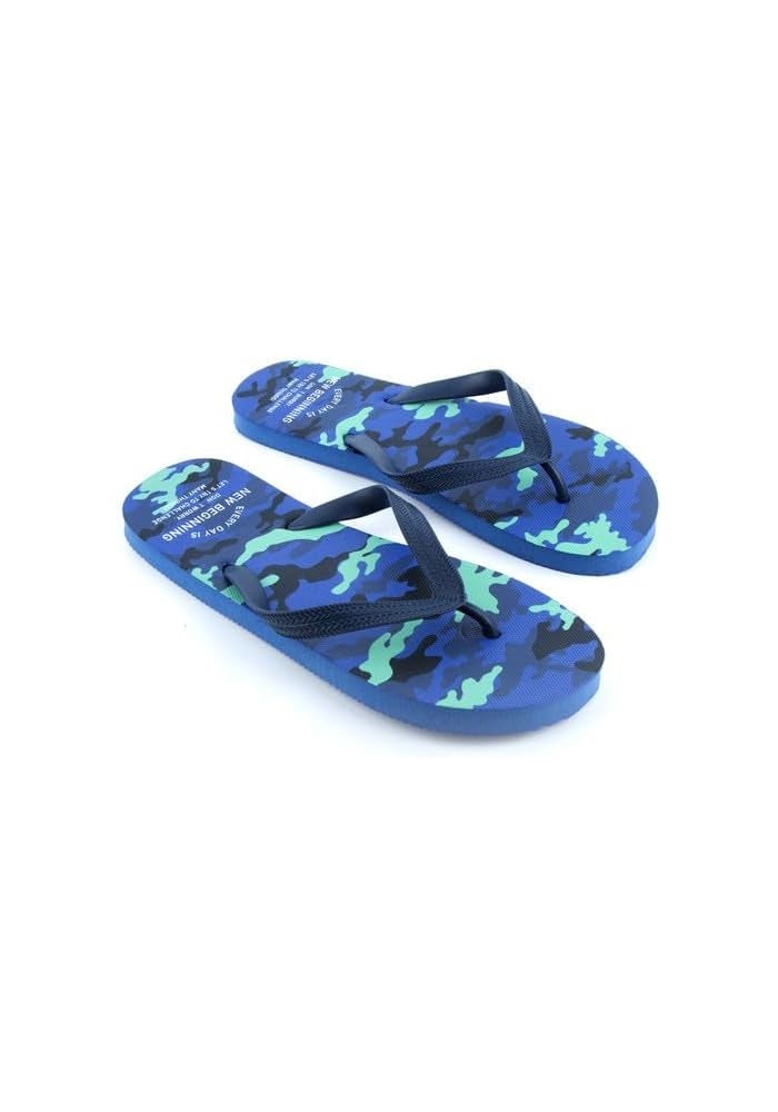 DAISO Camouflage Beach Sandals - Blue, US 8-10/EU 41-44 - Image 2